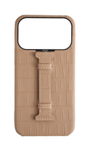 Matte Nude Embossed Crocodile Case
