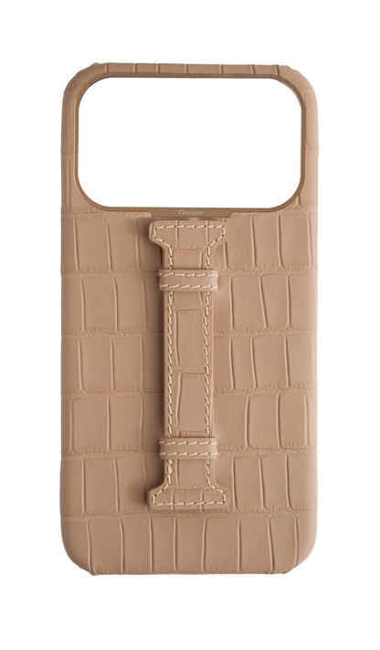 Matte Nude Embossed Crocodile Case