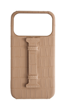 Matte Nude Embossed Crocodile Case