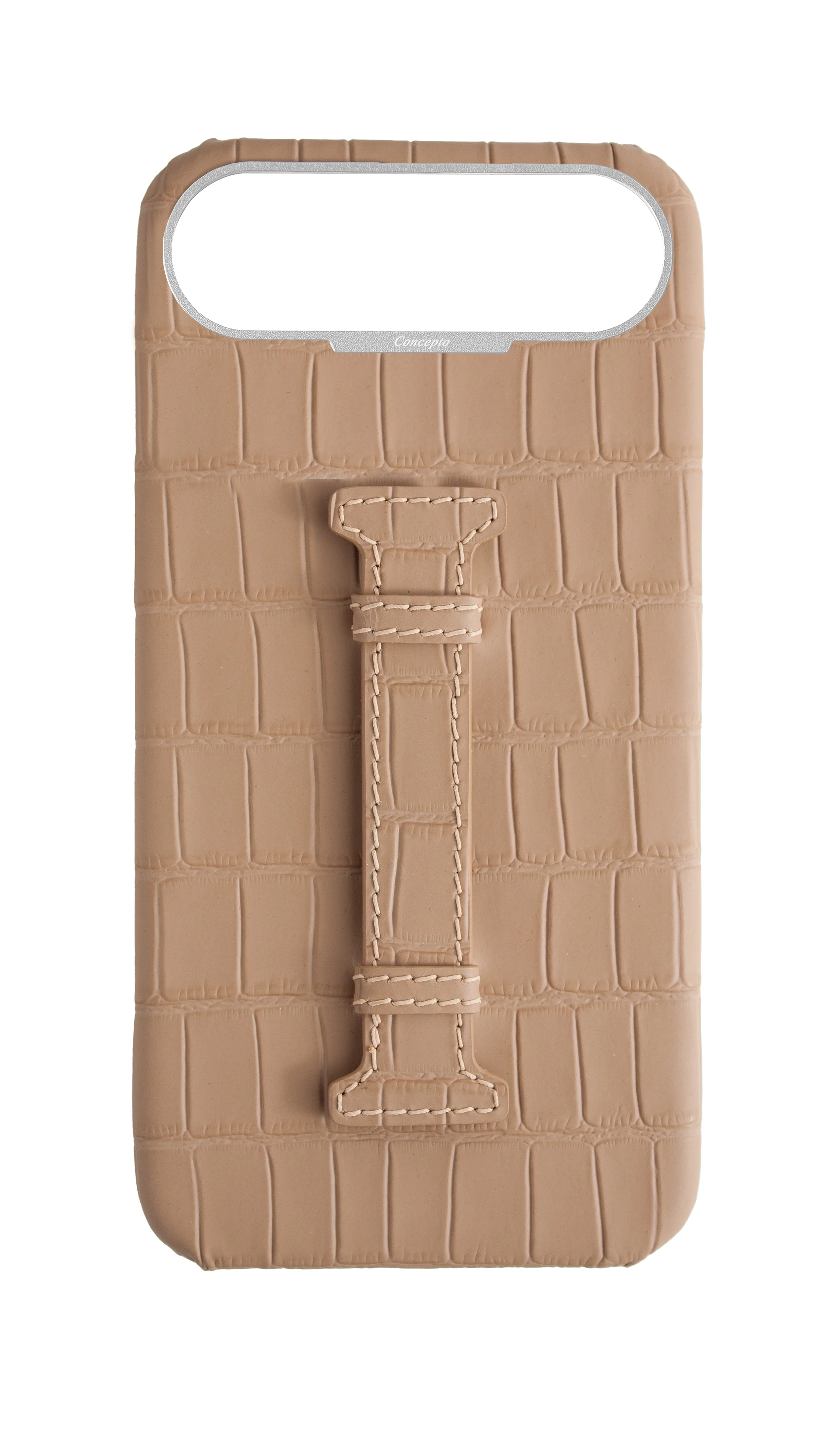Matte Nude Embossed Crocodile Case