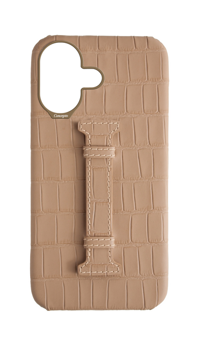 Matte Nude Embossed Crocodile Case