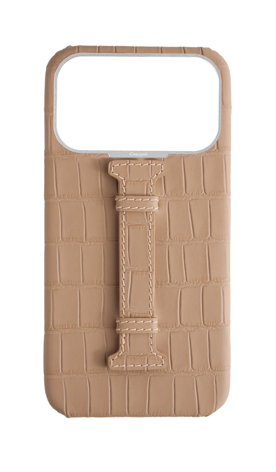 Matte Nude Embossed Crocodile Case