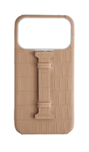 Matte Nude Embossed Crocodile Case