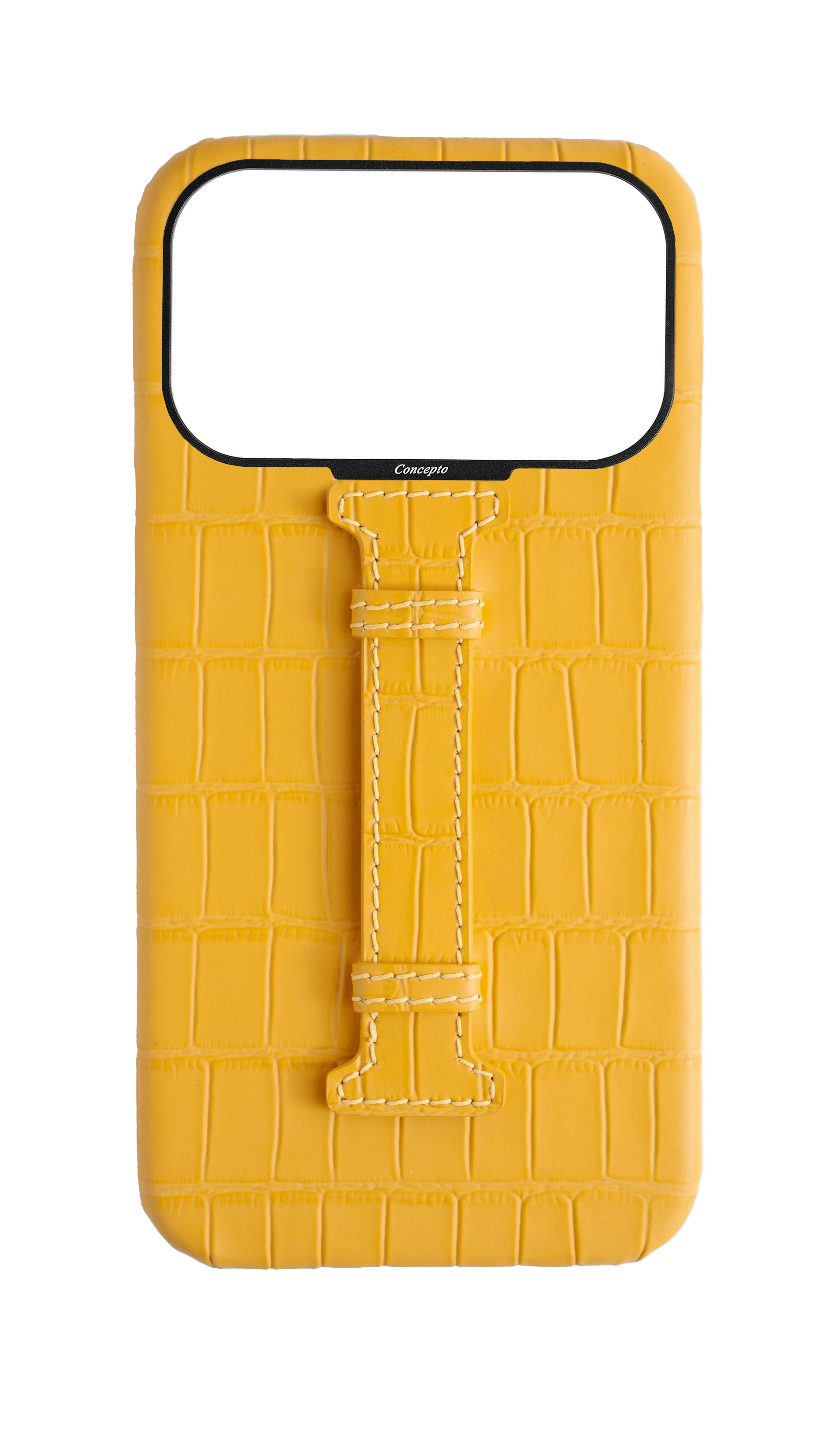 Matte Yellow Embossed Crocodile Case