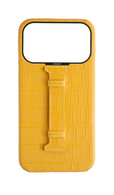 Matte Yellow Embossed Crocodile Case