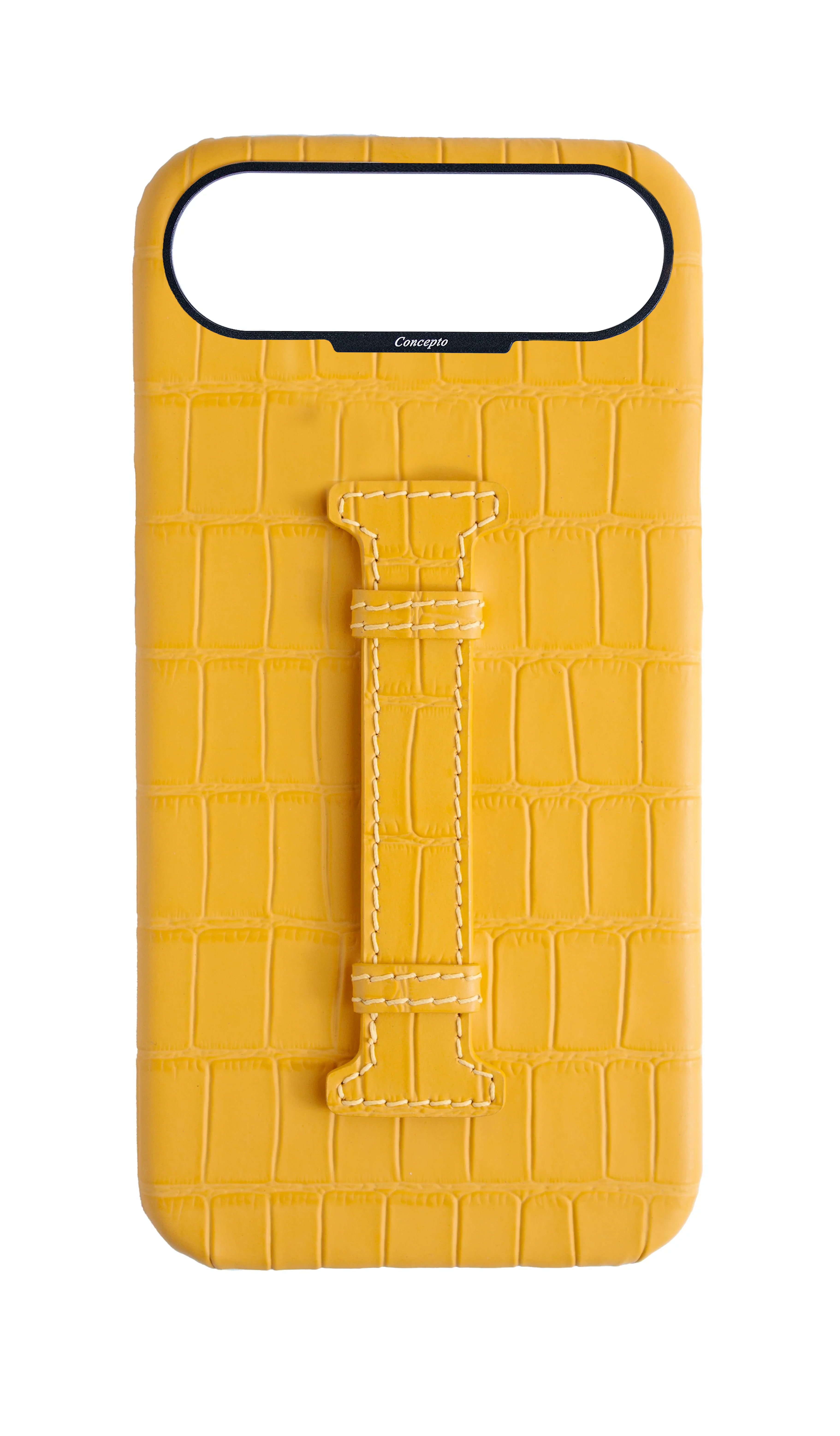 Matte Yellow Embossed Crocodile Case