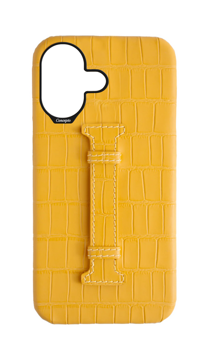 Matte Yellow Embossed Crocodile Case