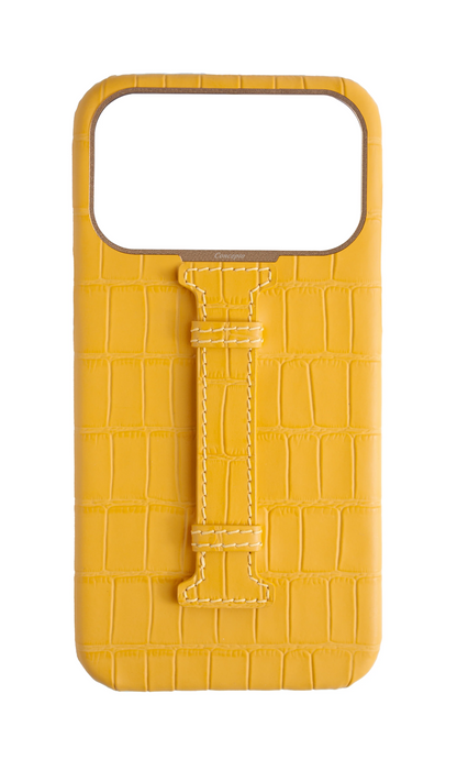 Matte Yellow Embossed Crocodile Case