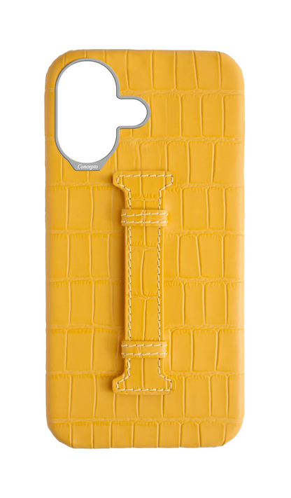 Matte Yellow Embossed Crocodile Case