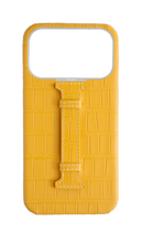 Matte Yellow Embossed Crocodile Case