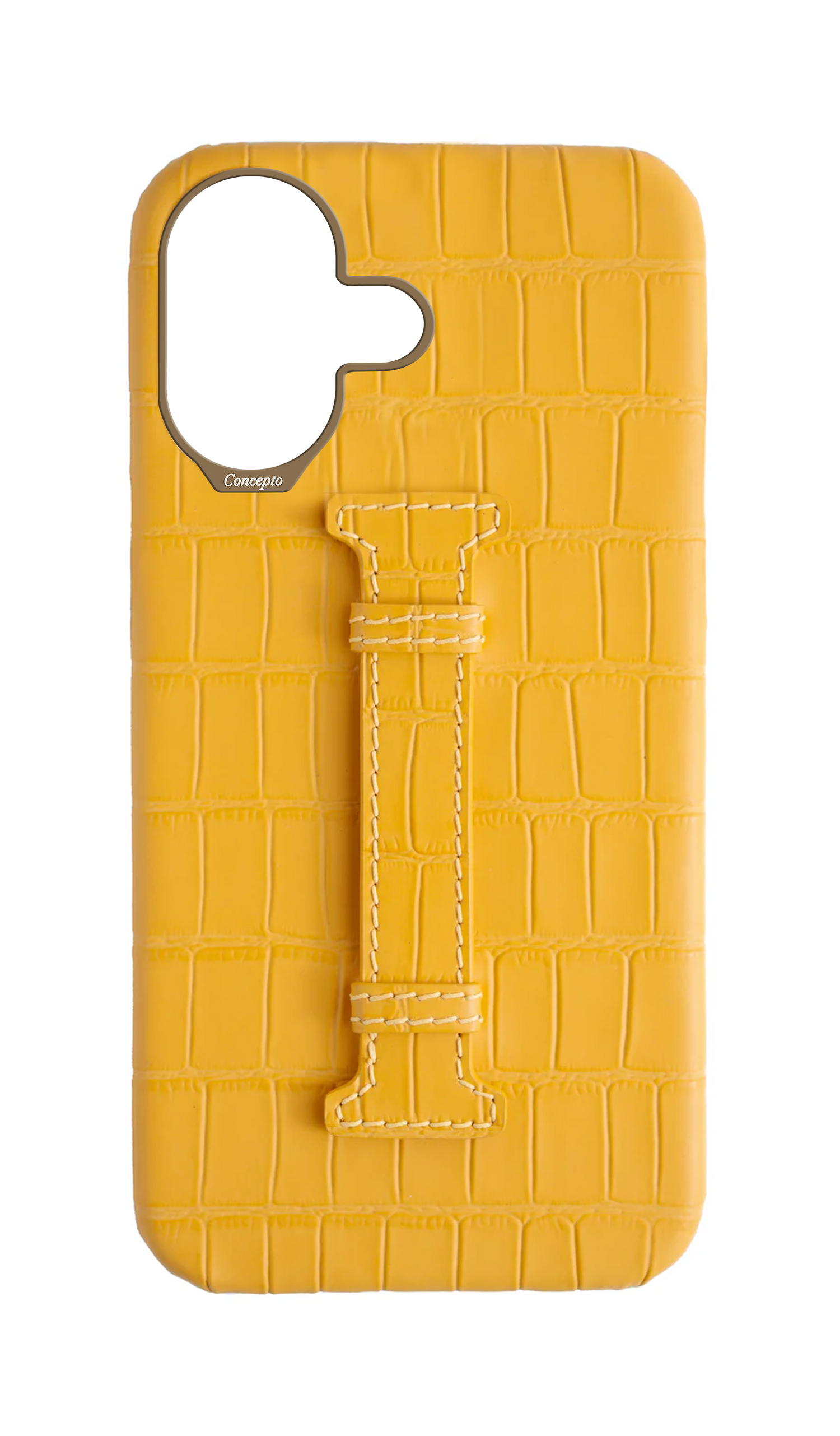 Matte Yellow Embossed Crocodile Case