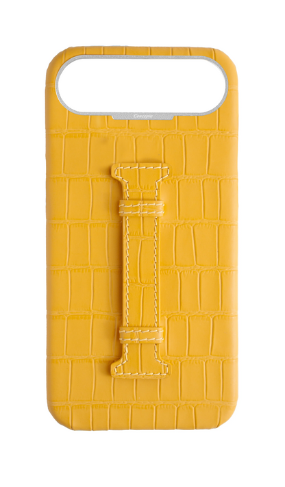 Matte Yellow Embossed Crocodile Case