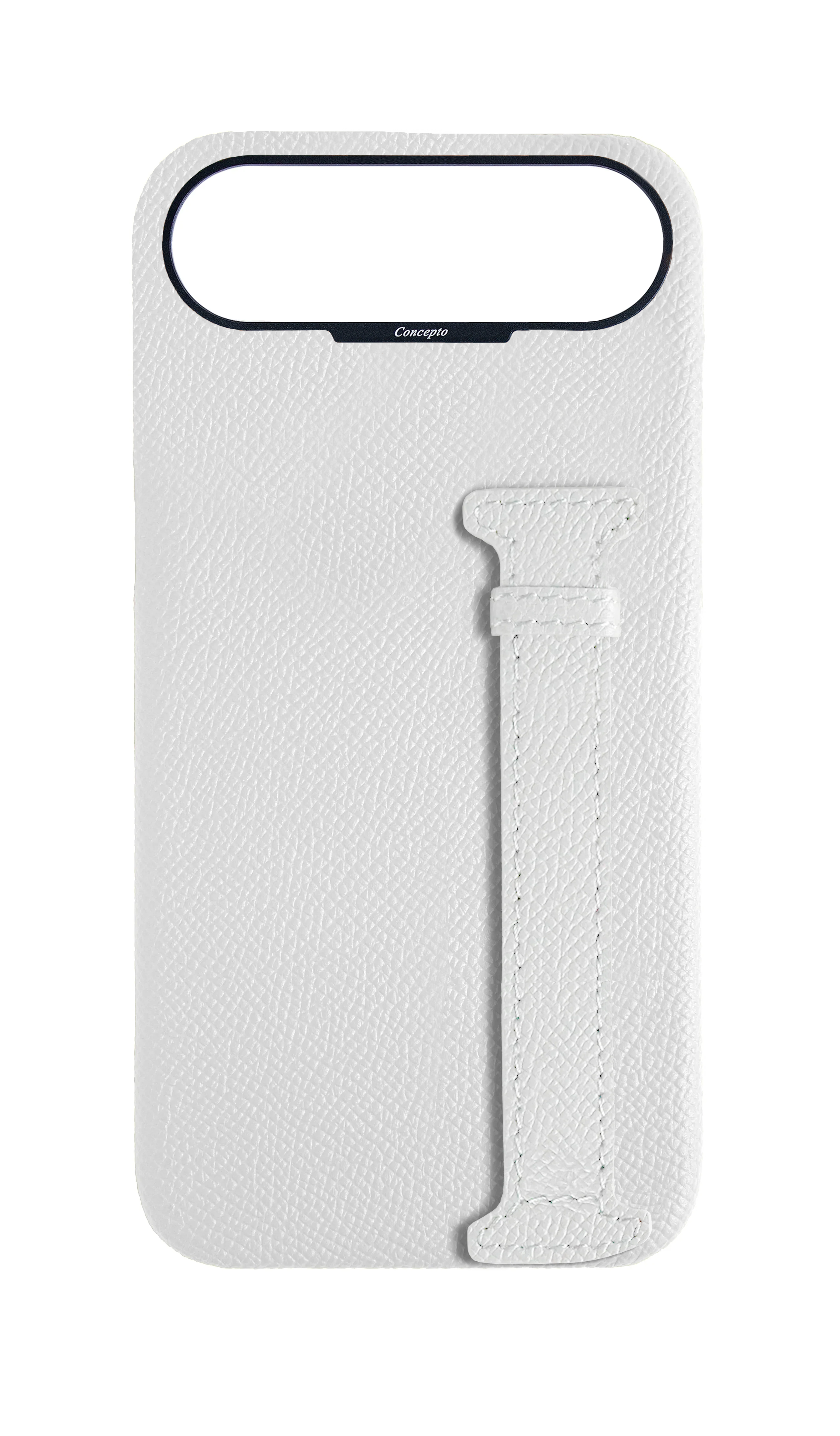 White Epsom Side Strap Case