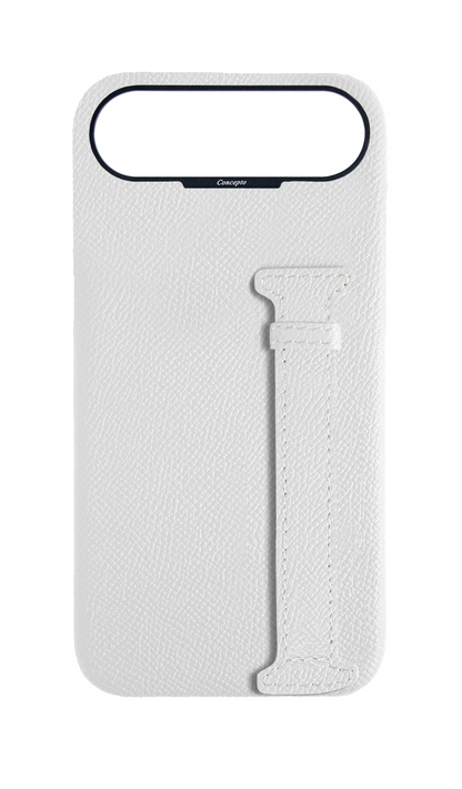 White Epsom Side Strap Case