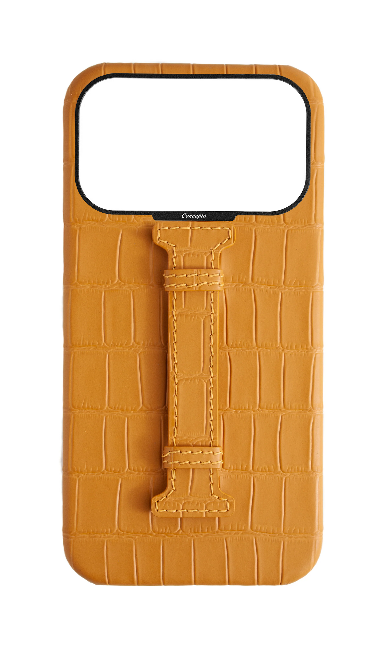 Matte Mustard Embossed Crocodile Case