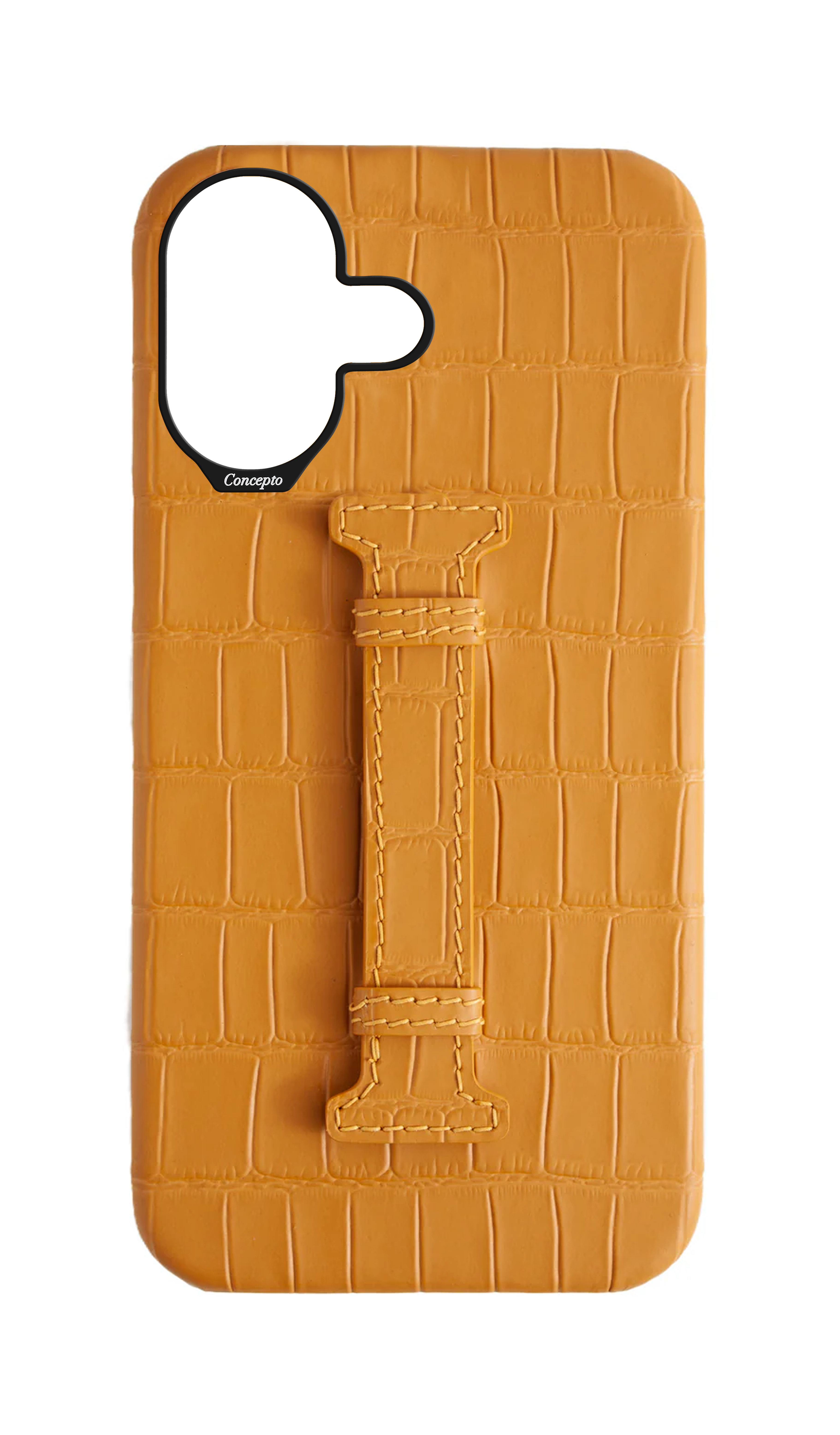 Matte Mustard Embossed Crocodile Case