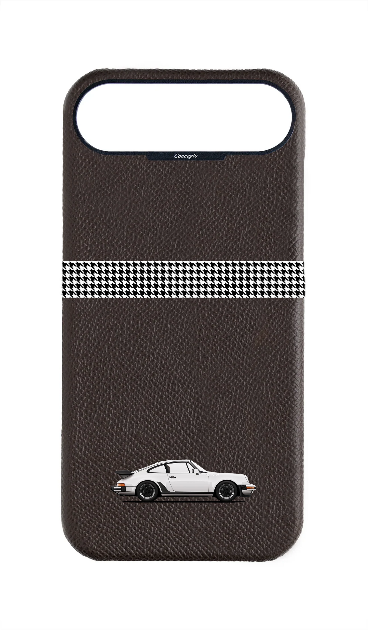 Brown Strapless Epsom Case - Retro Sport Design