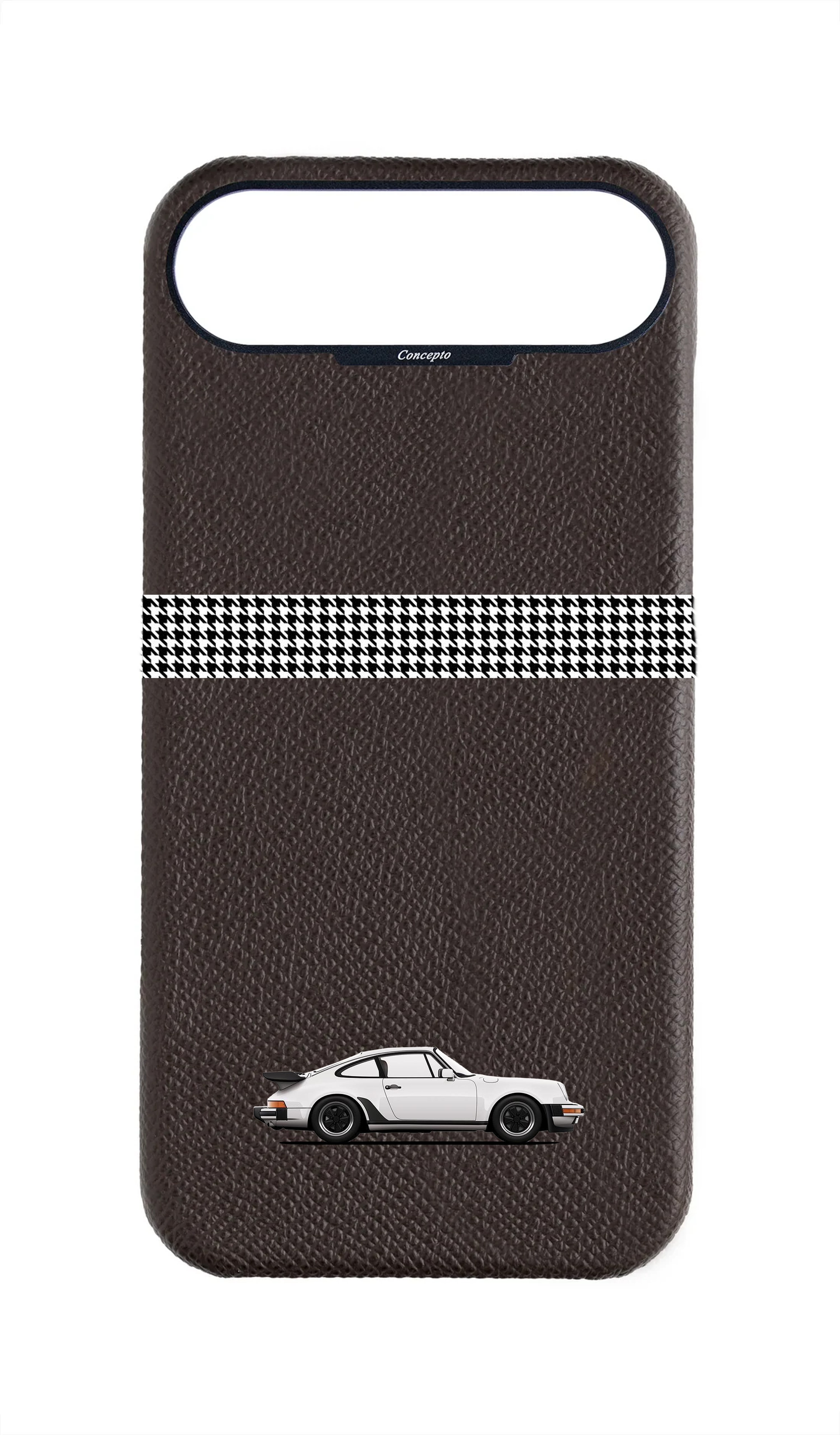 Brown Strapless Epsom Case - Retro Sport Design