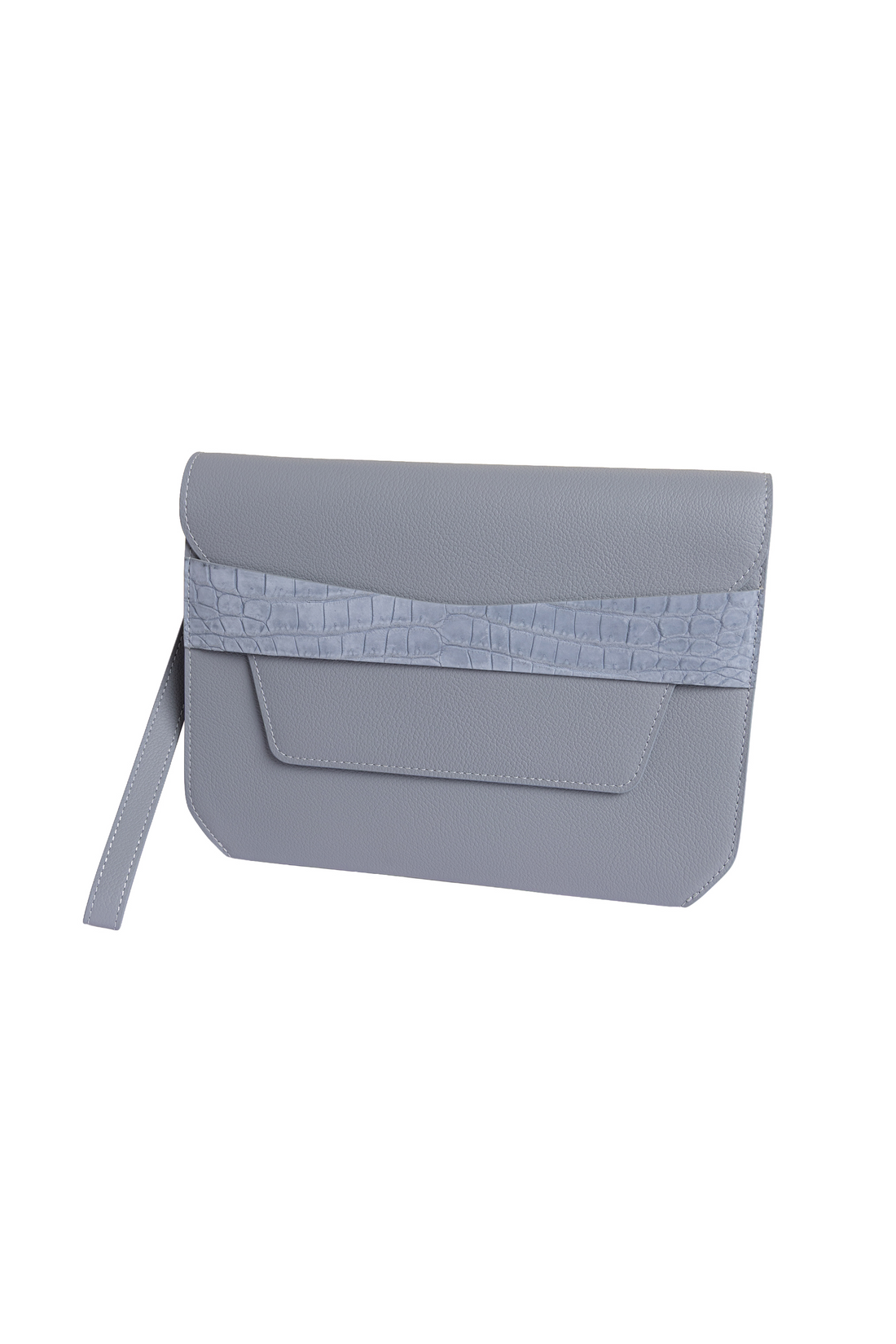 The Portfolio - Dove Grey / Suede Ice Grey Crocodile Belt
