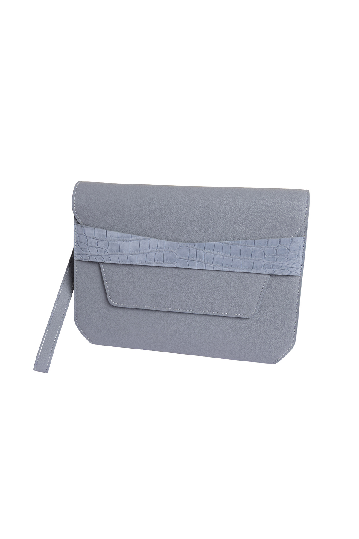 The Portfolio - Dove Grey / Suede Ice Grey Crocodile Belt