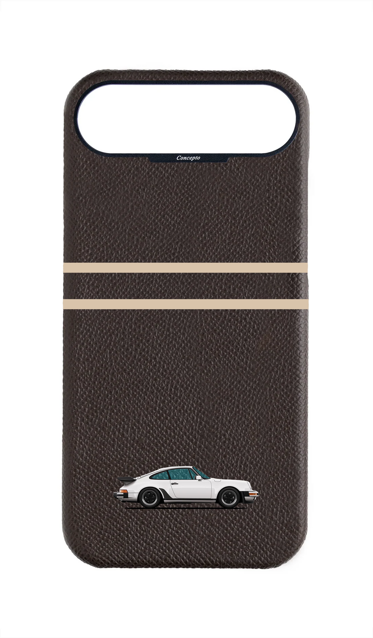 Brown Strapless Epsom Case - Retro Sport Design