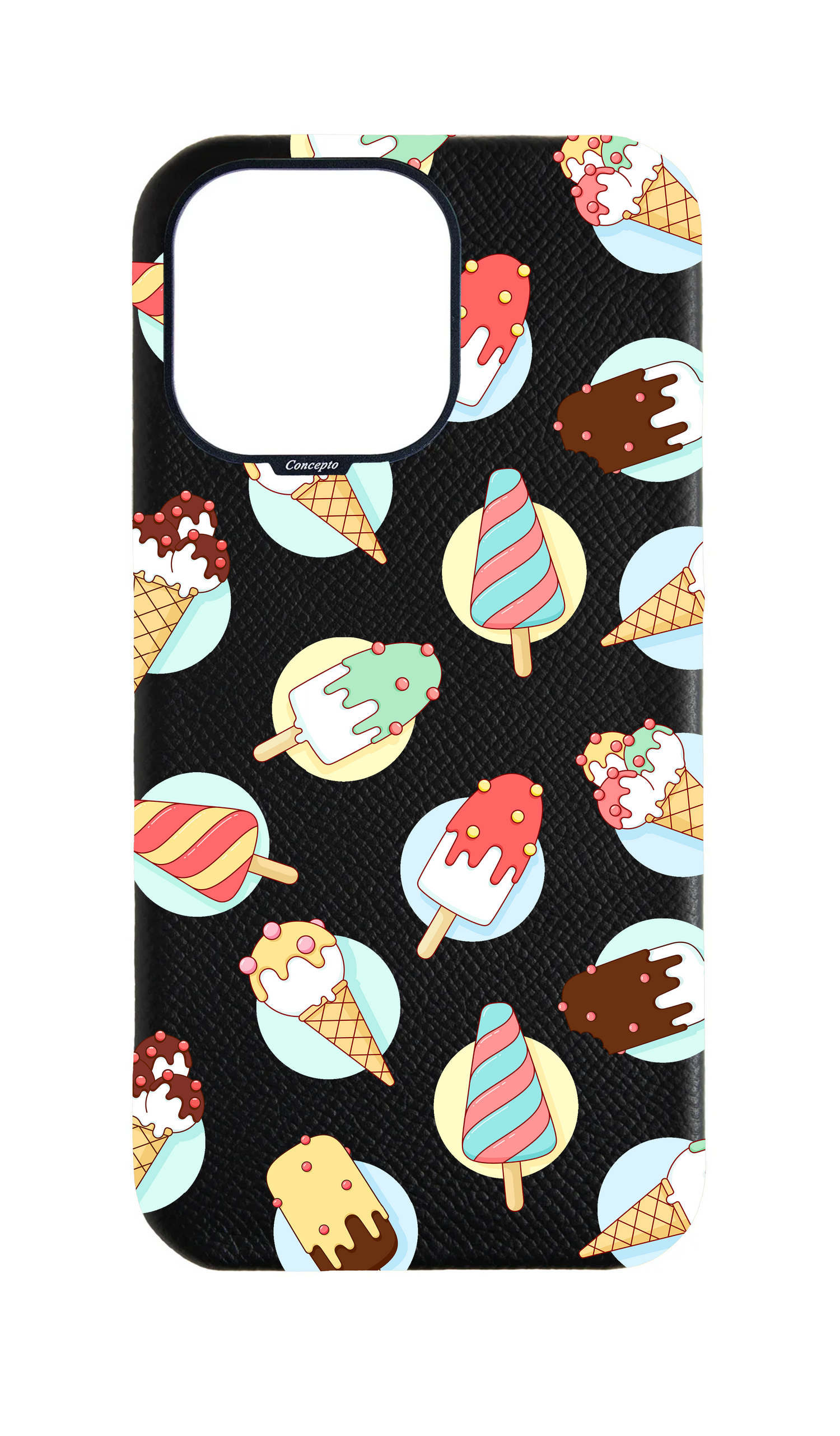 Black Strapless Epsom Case - Ice Cream