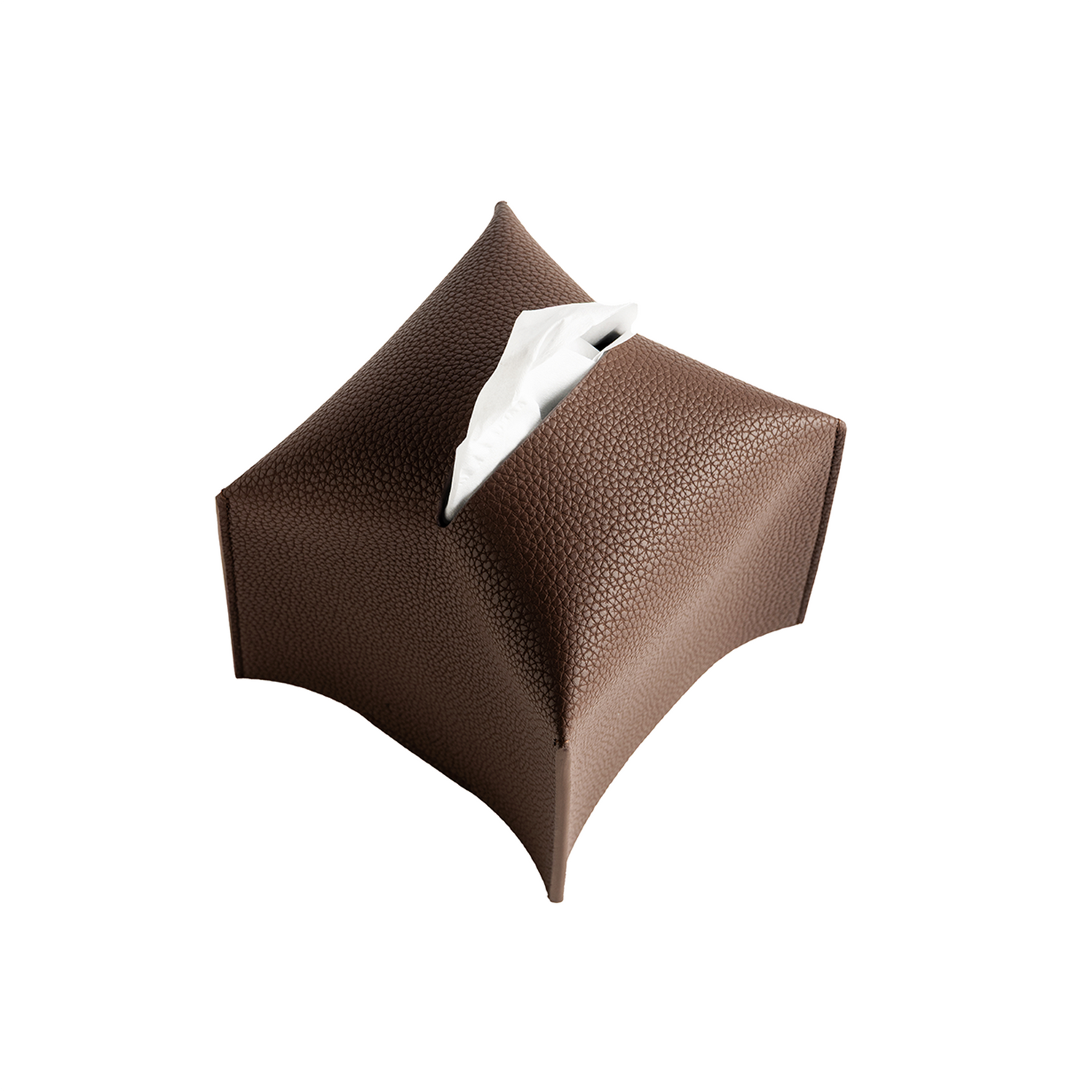 Chocolate Brown Leather Tissue Box