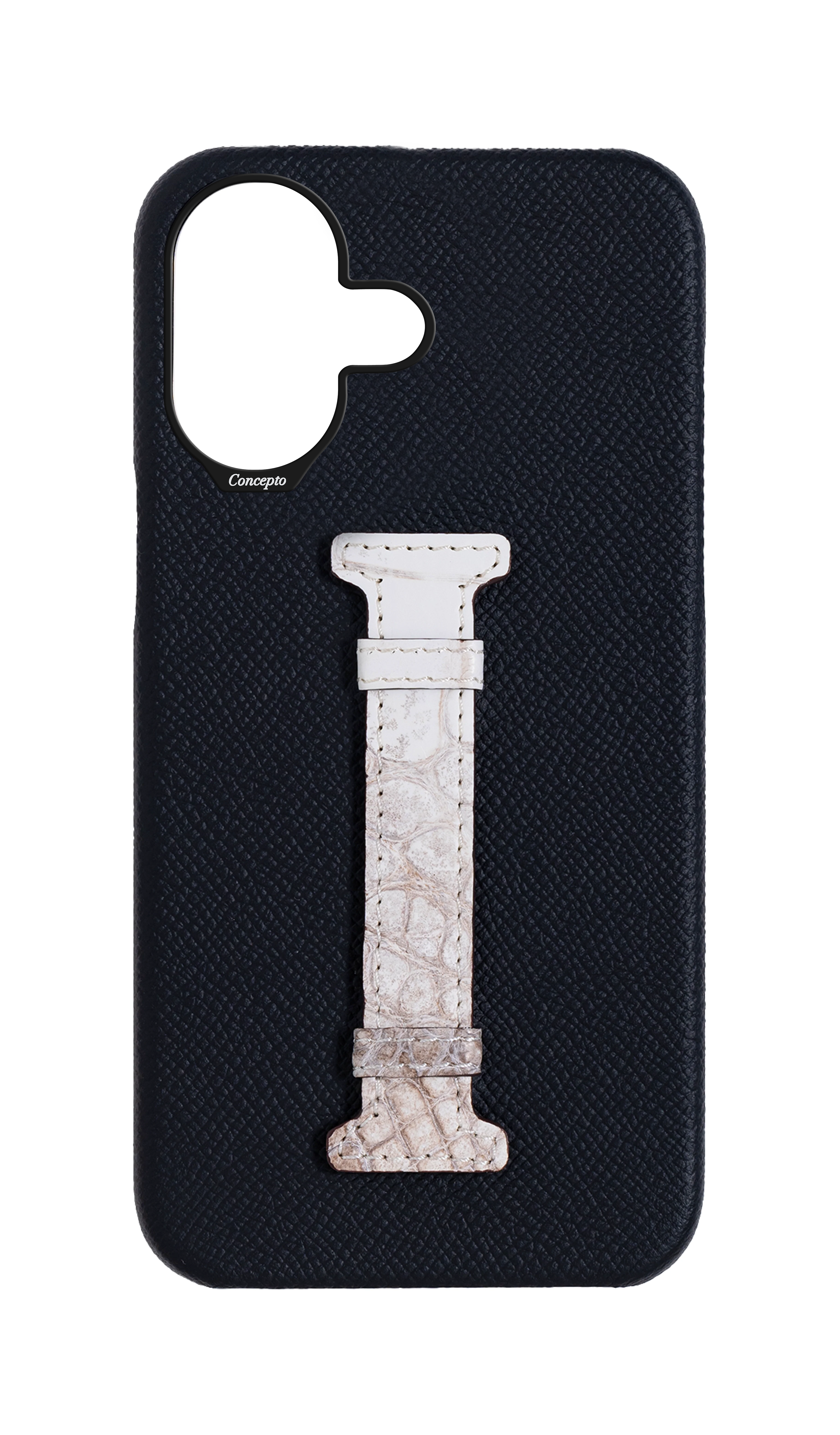 Black Himalayan Exotic Crocodile Middle Strap Case