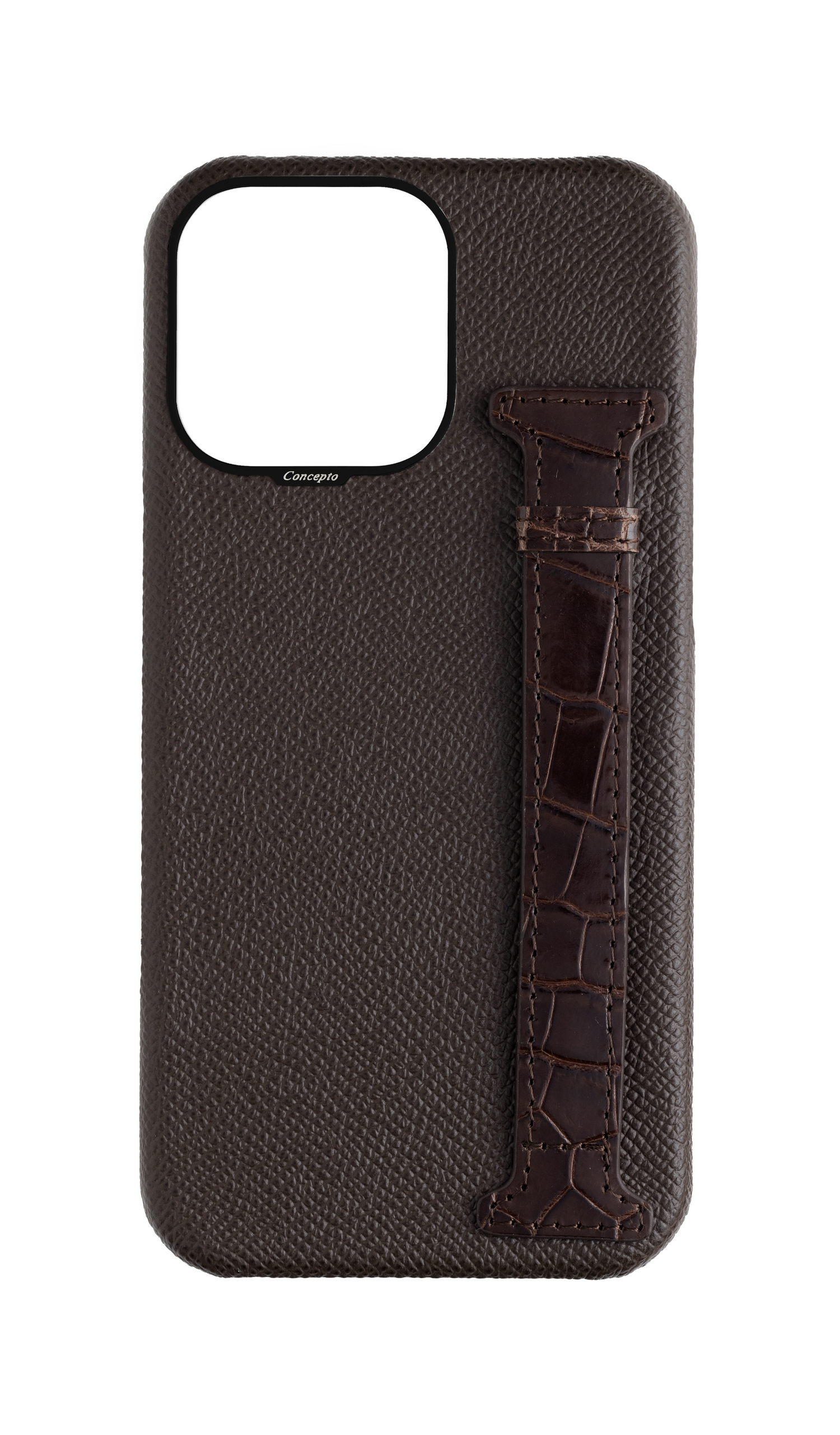Brown Exotic Crocodile Side Strap Case
