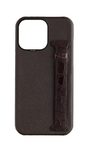 Brown Exotic Crocodile Side Strap Case
