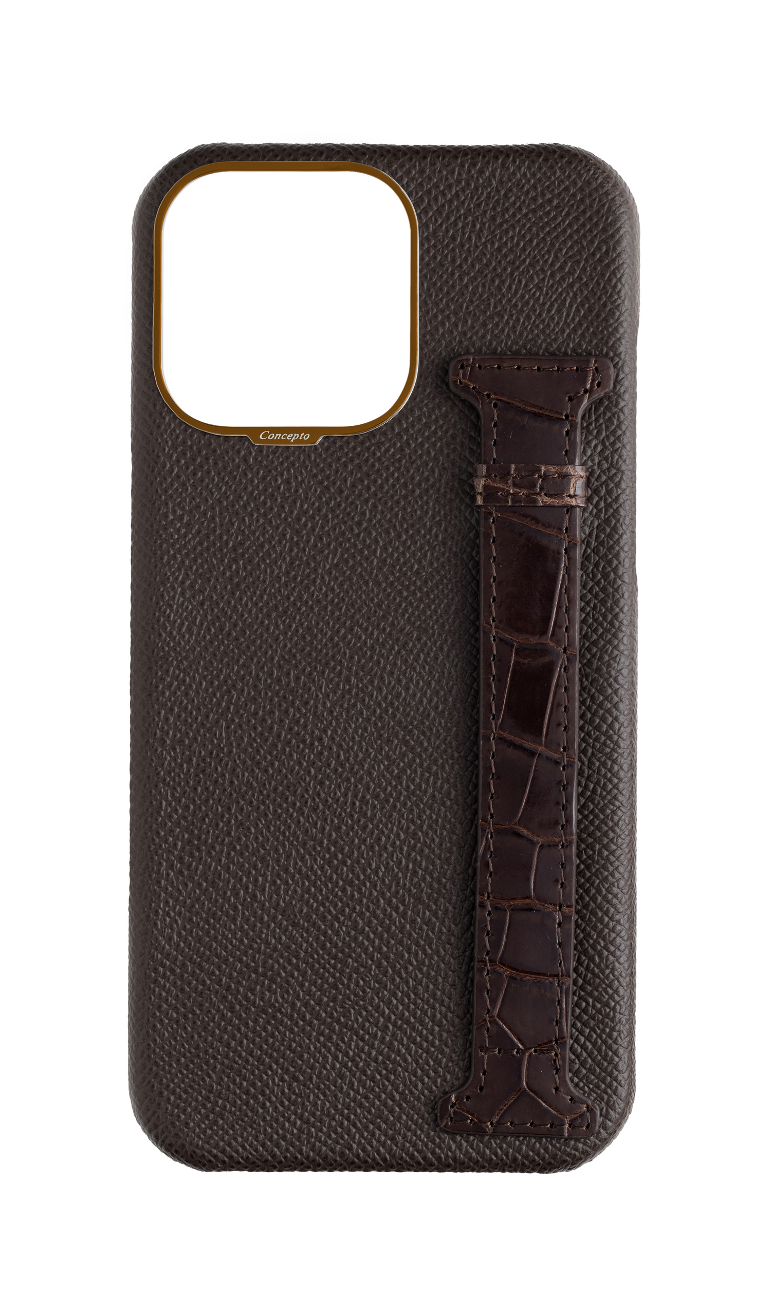 Brown Exotic Crocodile Side Strap Case