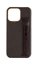 Brown Exotic Crocodile Side Strap Case