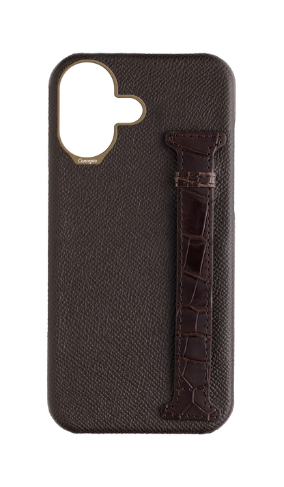 Brown Exotic Crocodile Side Strap Case
