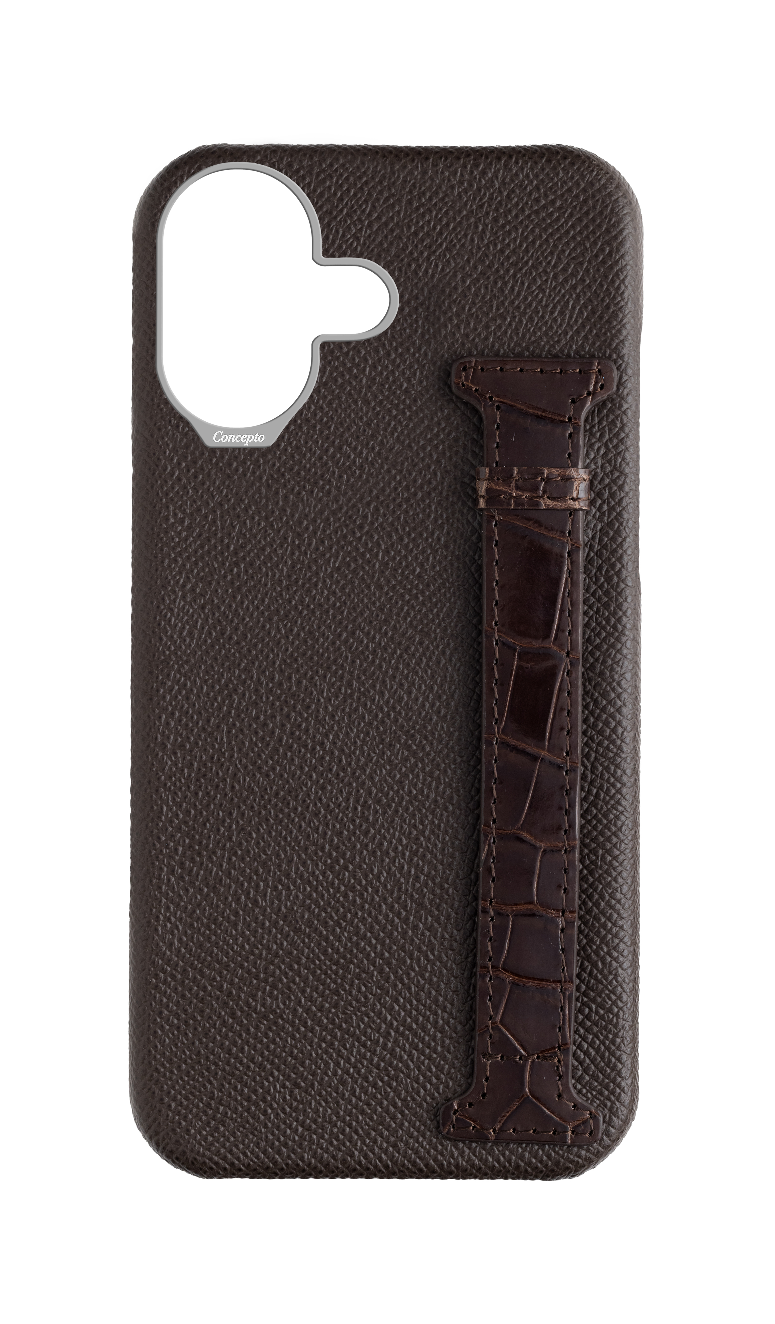 Brown Exotic Crocodile Side Strap Case