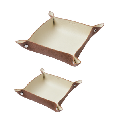 Brown / Cream Leather Tray