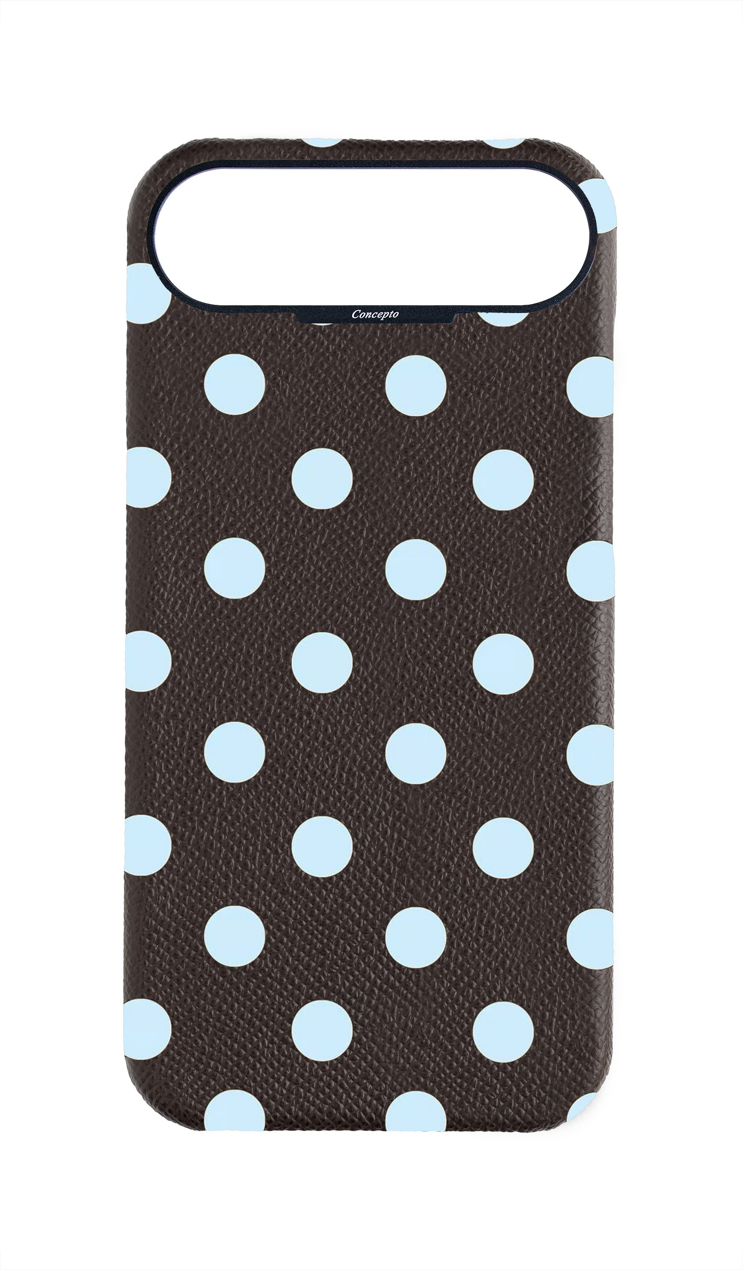 Brown Strapless Epsom Case - Polka Dots