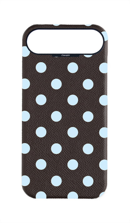Brown Strapless Epsom Case - Polka Dots