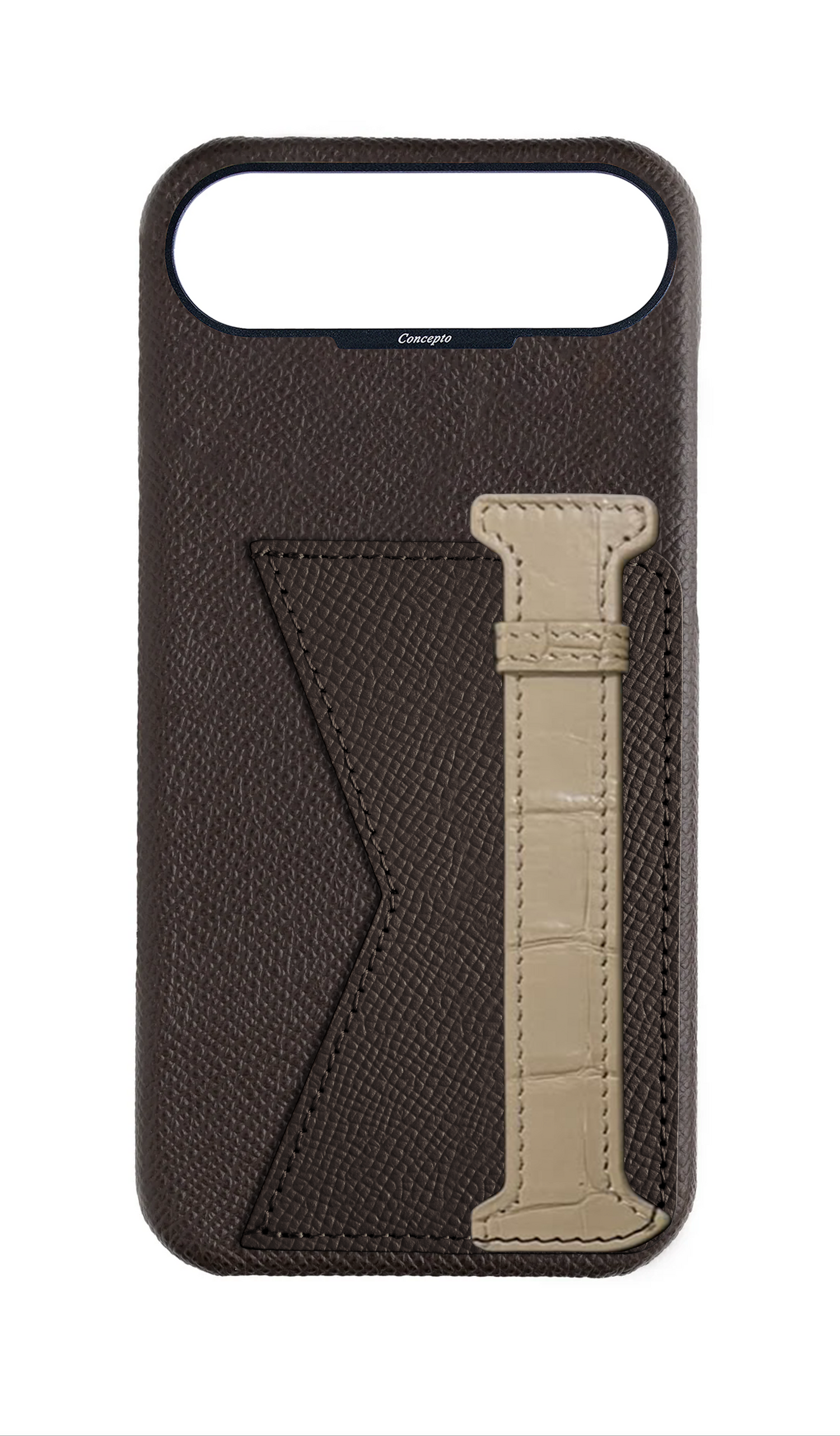 Brown / Beige Exotic Crocodile Duo Case