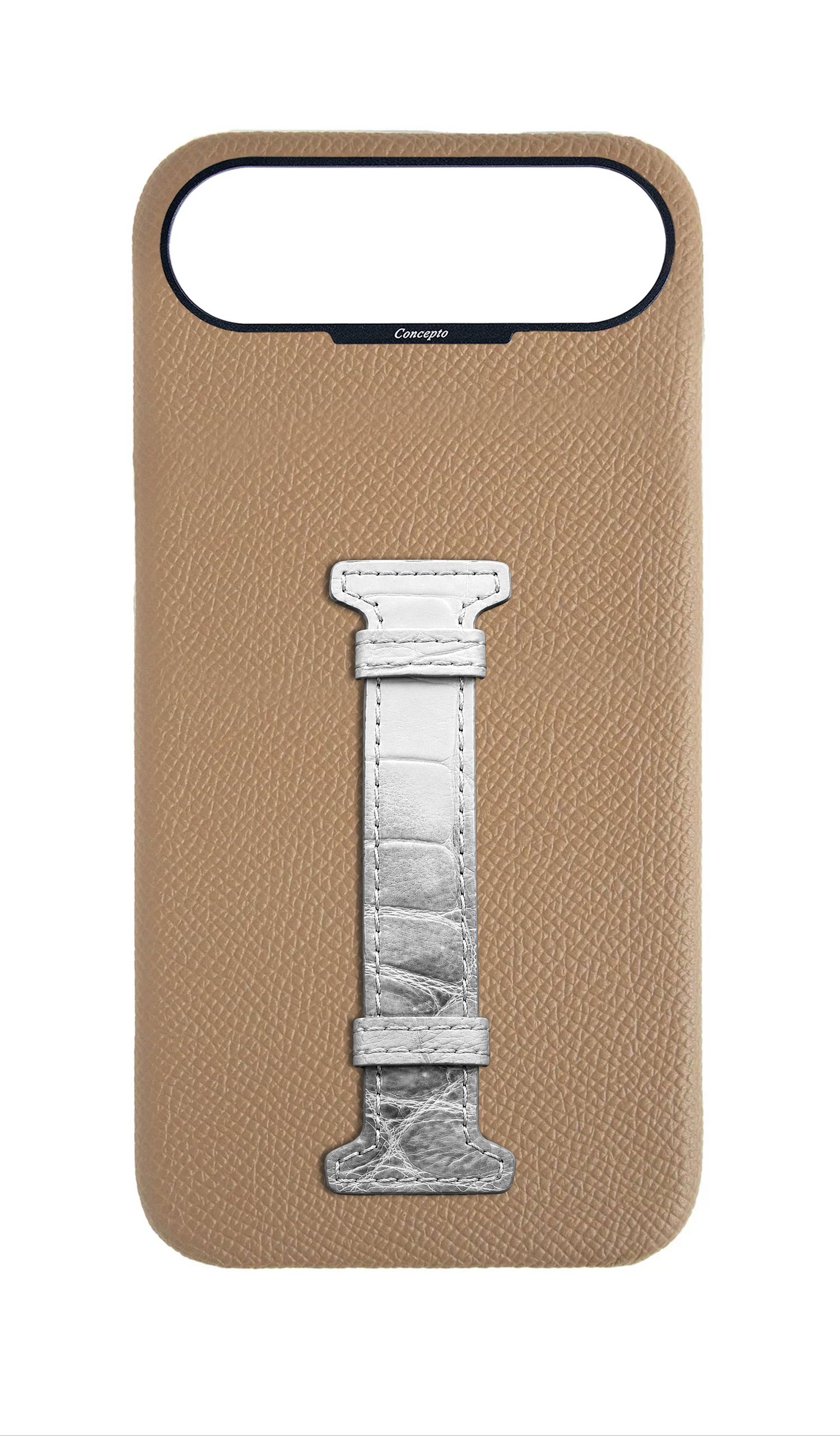 Beige Himalayan Exotic Crocodile Middle Strap Case