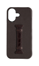 Brown Exotic Crocodile Middle Strap Case