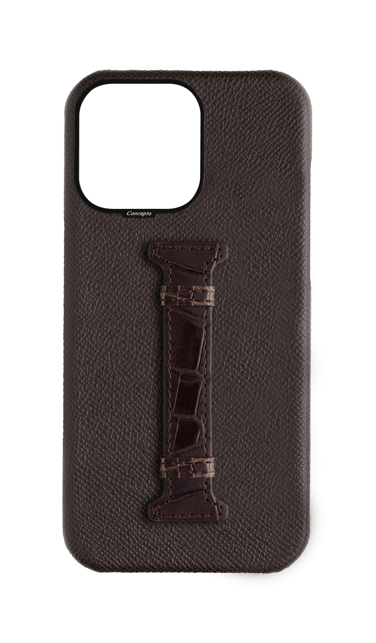 Brown Exotic Crocodile Middle Strap Case