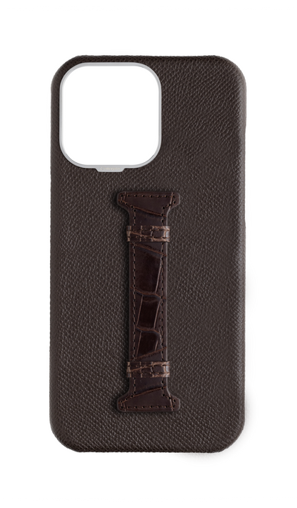 Brown Exotic Crocodile Middle Strap Case