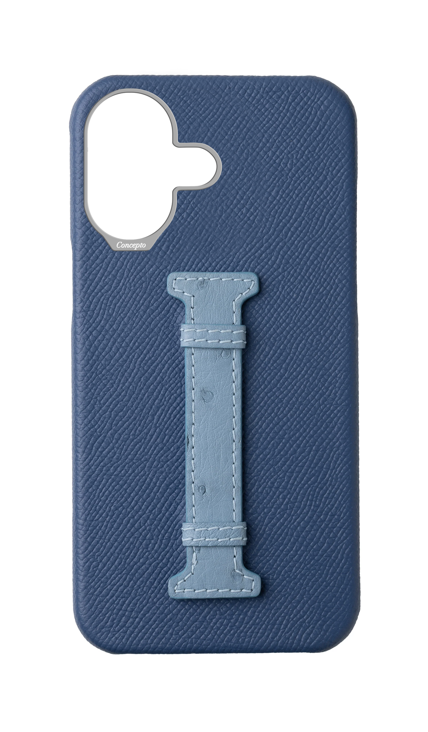 River Blue / Aqua Exotic Ostrich Middle Strap Case