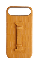 Matte Mustard Embossed Crocodile Case