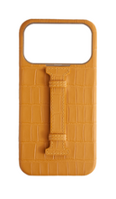 Matte Mustard Embossed Crocodile Case