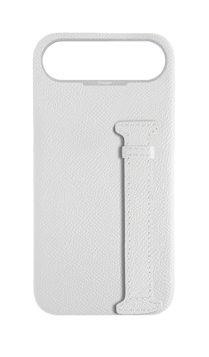 White Epsom Side Strap Case