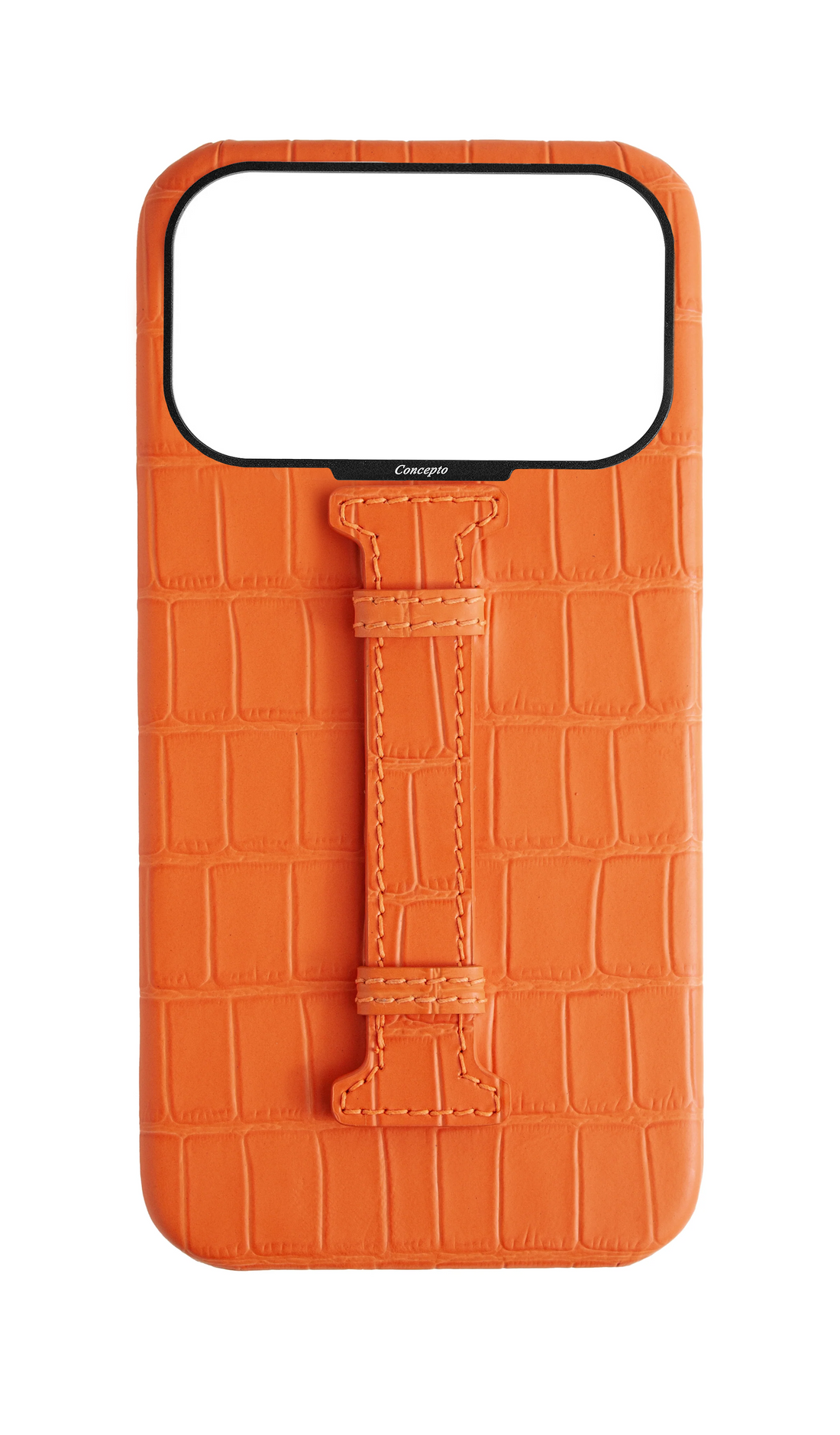 Matte Orange Embossed Crocodile Case