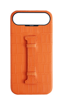 Matte Orange Embossed Crocodile Case