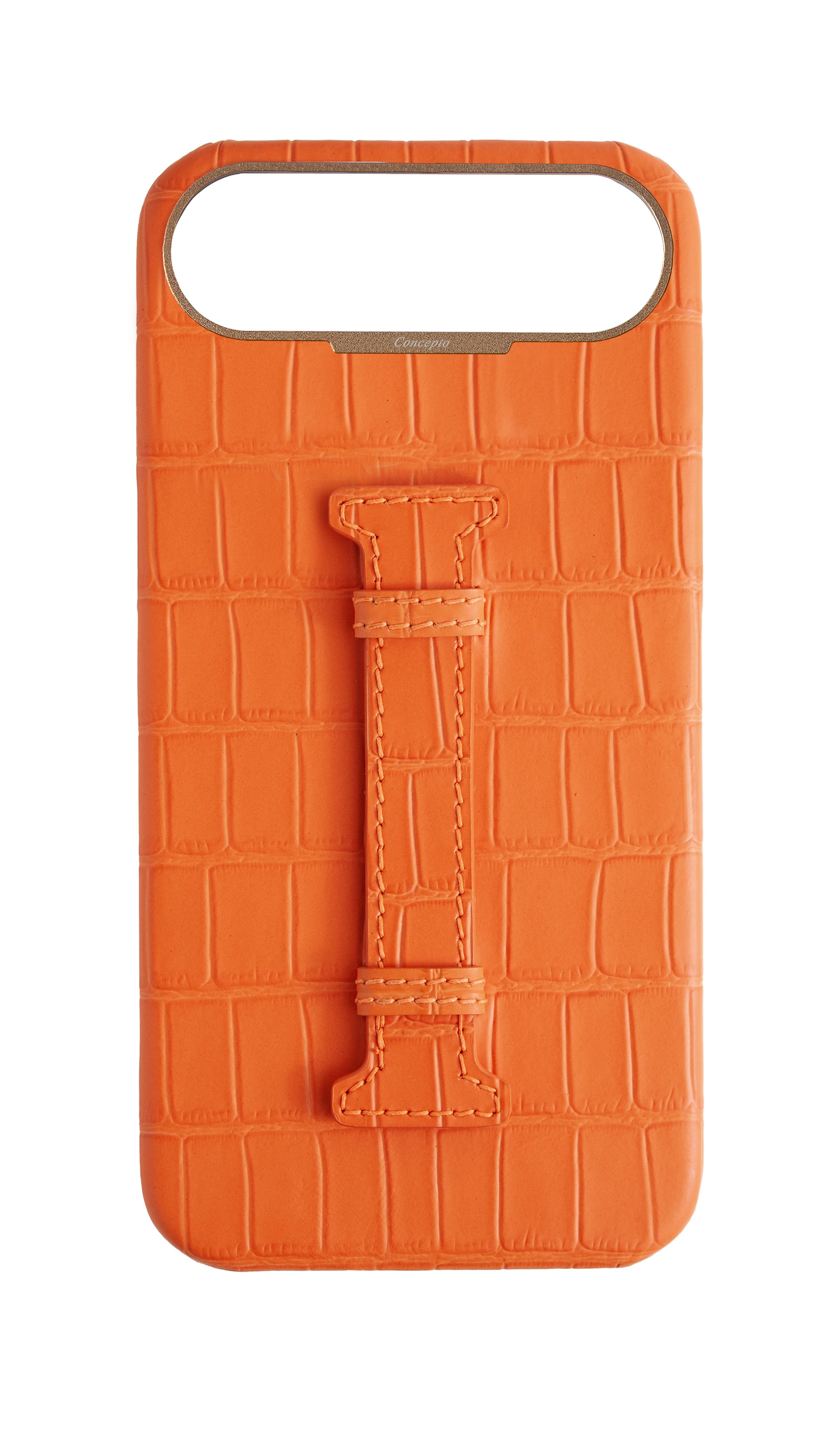Matte Orange Embossed Crocodile Case