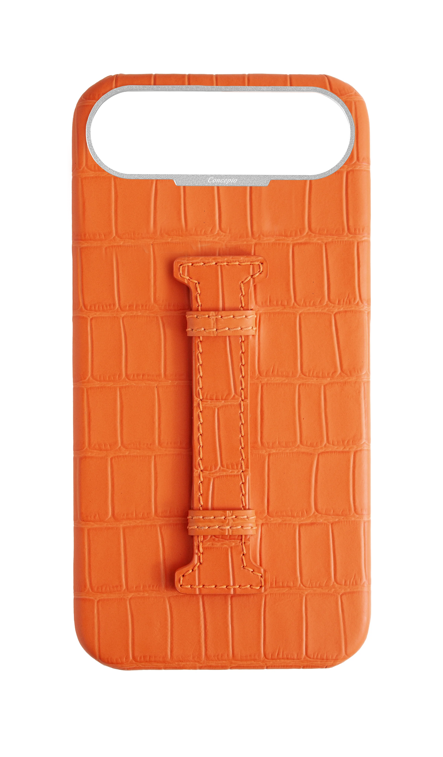 Matte Orange Embossed Crocodile Case